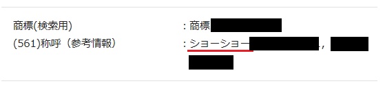 称呼が誤って付けられた商標の例